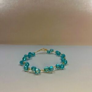 Gold and blue crystal bracelet